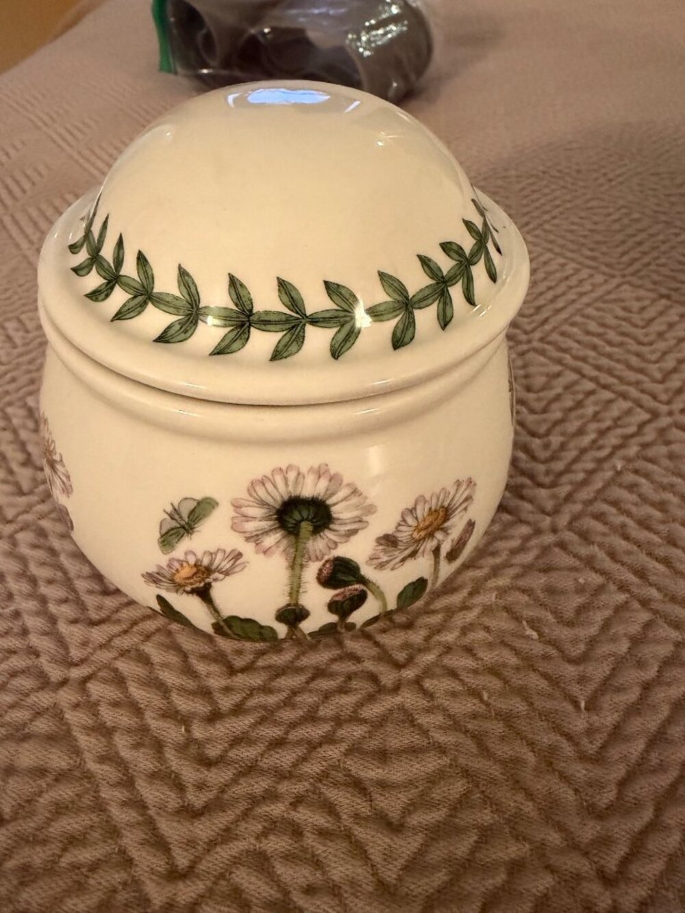 Portmeirion Botanic Garden Round Ceramic Lid Covered Sugar Bowl Dining Vintage